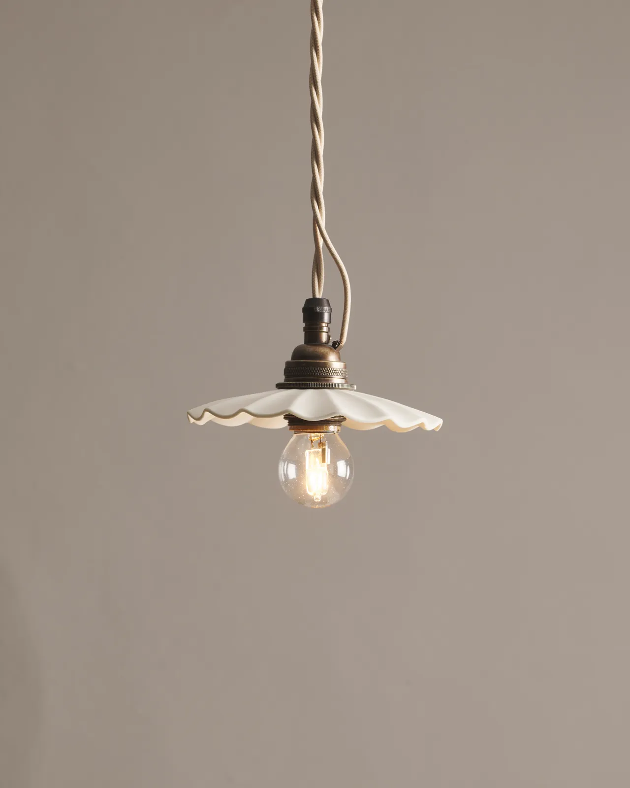 Small Wide Pleat Porcelain Light | deVOL Kitchens